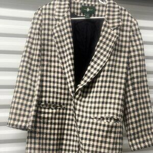 Vintage Hunt Club Houndstooth Wool Blend Blazer  Size S |Preppy Equestrian Style